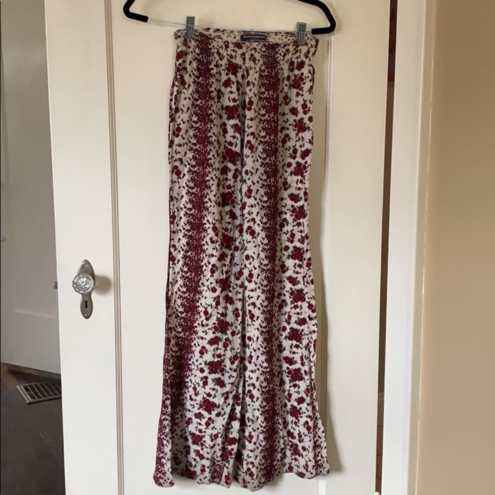 Brandy melville rose pattern flare pants